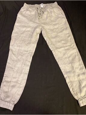 Halston Heritage Light Gray Drawstring Joggers